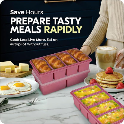 Silicone Freezer Trays with Lids, 2 Cup & 1 Cup Soup Container Style Ice Cube - Image 7