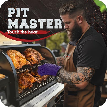 KITCHEN PERFECTION XL Silicone Smoker Oven Gloves -Extreme Heat Resistant BBQ - Image 3