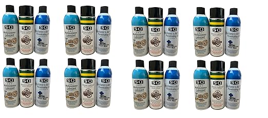 SQ Lubricant Combo, SQ Mechanic's Aid 17-6 Penetrating Catalist, 5 in 1 Multipurpose Lubricant, Silicone Lubricant Heavy Duty (8)