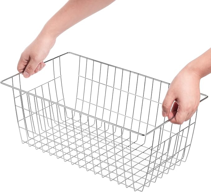 Freezer Wire Storage Baskets, Farmhouse Organizer Storage Bins Large Organizer - Image 7