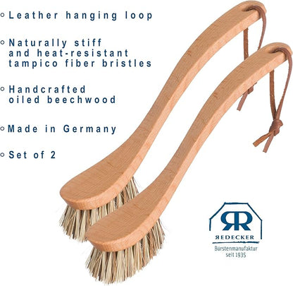 REDECKER Curved Dish Brush, Natural Union Plant Fiber Bristles, Ergonomic Design - Image 4
