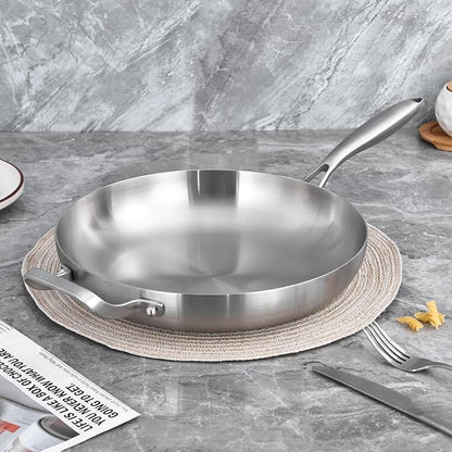 LOLYKITCH 14 Inch Tri-ply Stainless Steel Frying Pan - Image 7