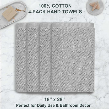 VOOVA & MOVAS Grey Hand Towels for Bathroom, Large 18" x 28" - Image 4