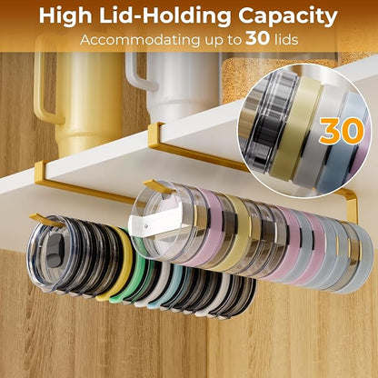2 PCS Tumbler Lid Organizers, Ample Lid Capacity Up to 30 Lids, No Adhesive No - Image 2