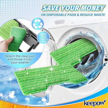 KEEPOW Reusable Mop Pads Refills, Mop Replacement Pads Compatible - Image 6
