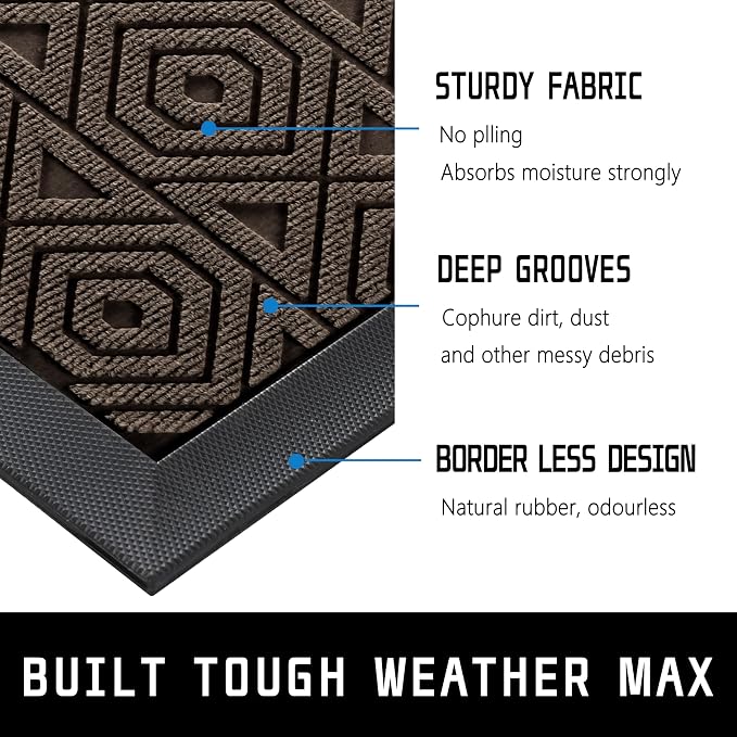 Yimobra Door Mat, Outdoor Indoor Entrance Welcome Mat, Heavy Entry Front Door - Image 5
