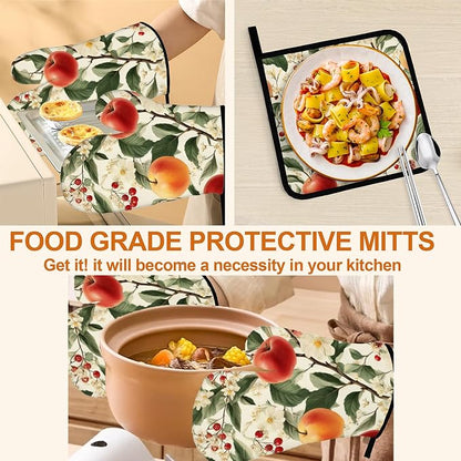Apple Flower Oven Mitts & Potholder Set of 4 - Image 5