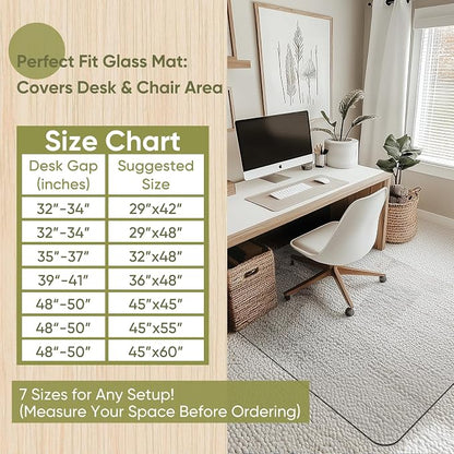 Office Chair Mat for Carpet & Hardwood, Upgraded 36" x 48" Dual Use Tempered - Image 7