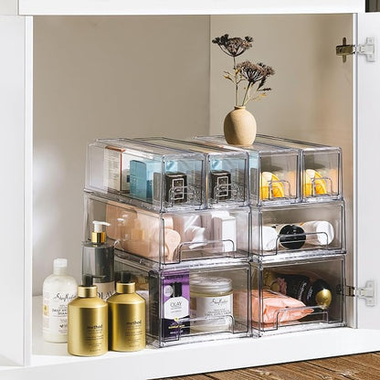 Sorbus Small Clear Storage Drawers – Stackable Organizer Bins - Image 6