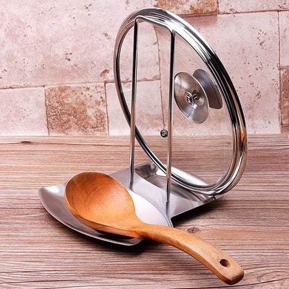 Lid and Spoon Rest Shelf, 304 Stainless Steel Pan Pot Cover Lid Rack Stand by YOURKITCHENASSISTANT