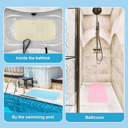 Dunzy 12 Pcs Non Slip Bath Mats 27.6x14.2 Inches TPE Bathtub Mats - Image 7
