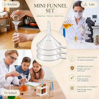 Hoolerry 100 Pcs Small Funnel for Filling Small Bottles Clear Plastic Mini - Image 7