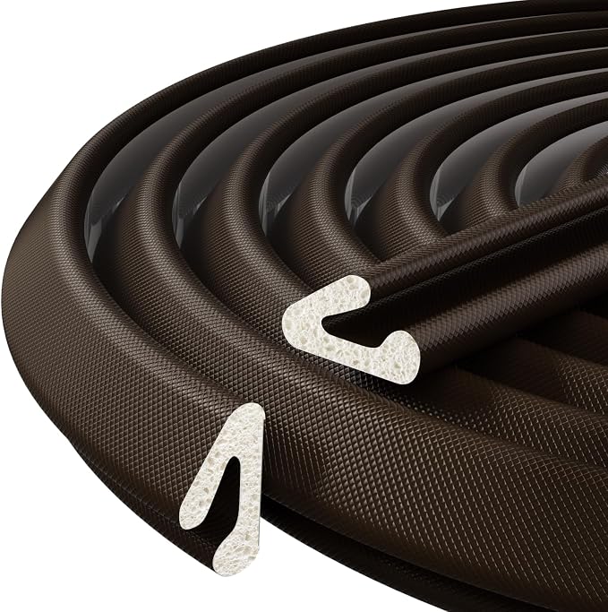 V-Shaped Weather Stripping Door Seal, 19.7FT Draft Stopper by VANNESSE