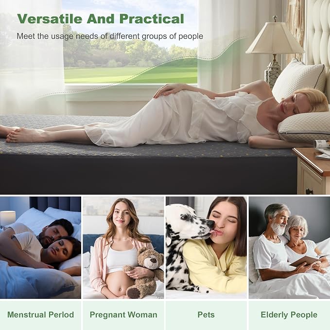 Waterproof Mattress Protector, King Size Mattress Pad Fitted 6"-18" Deep Pocket - Image 6