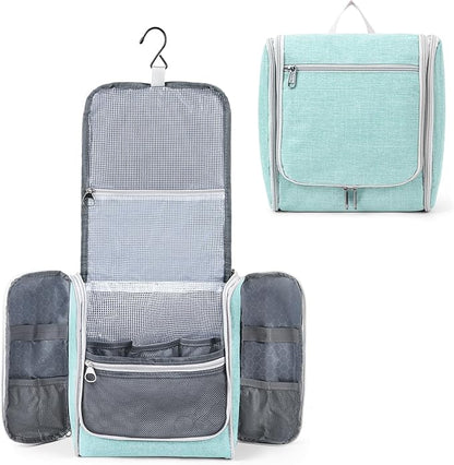 Della Gao Travel Toiletry Bag for Men and Women, Bathroom Bag, Water-Resistant Nylon (L, Green)