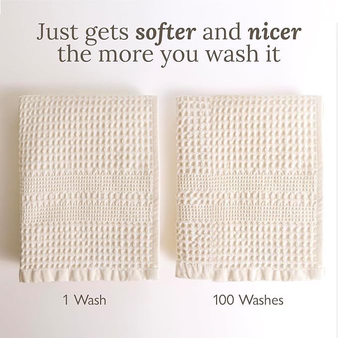 GILDEN TREE Waffle Towels for Bathroom, 100% Cotton Quick Dry Towel, Waffle - Image 6