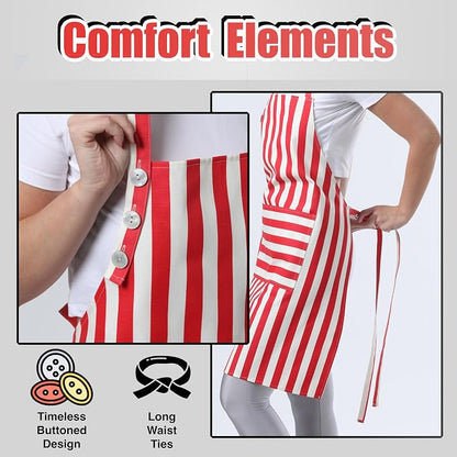TOSHEX Kitchen Apron Waterdrop Resistant Cotton Apron - Image 5