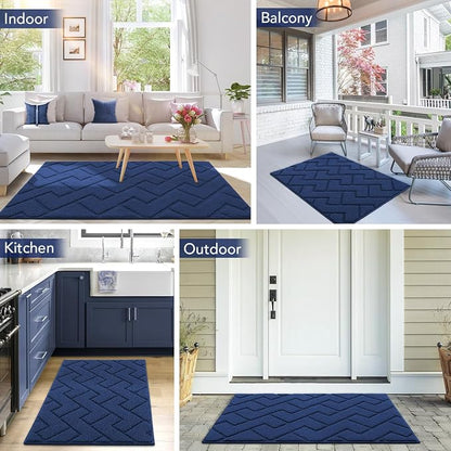 hicorfe Indoor Doormat, Front Back Door Mat Rubber Backing Non Slip Door Mats - Image 2