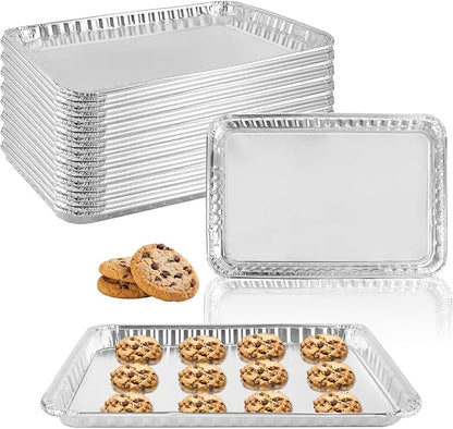 24 Pack 16 x 11 inch Aluminum Disposable Cookie Sheets by YEUIKERR
