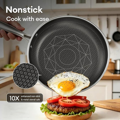 COOKER KING Non Stick Pots and Pans Set, Frying Pans, Saute Pan & Stock Pot - Image 2