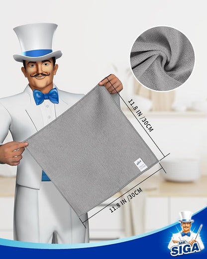 MR.SIGA Microfiber Cleaning Cloth, All-Purpose Microfiber Towels, Streak Free - Image 2