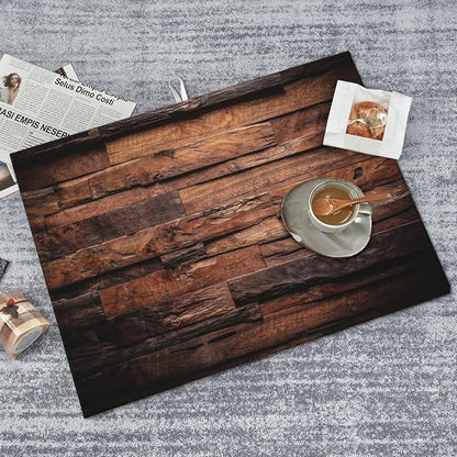 Dark Wood Dish Drying Mat Vintage Natural Wooden Board Rustic Farmhouse Style - Image 7