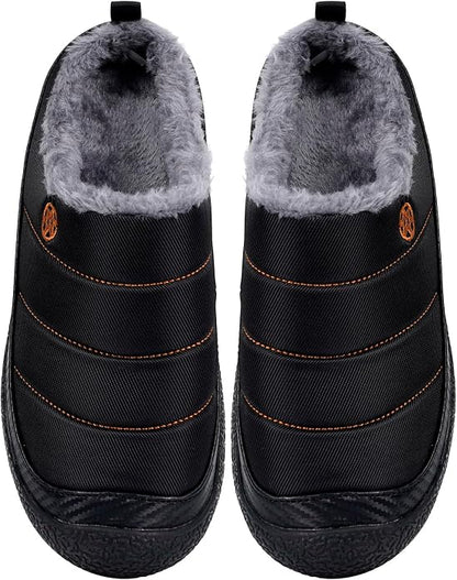 Womens Mens House Slippers Slip on Snow Winter Warm Fully Fur Lined Slippers - Image 6