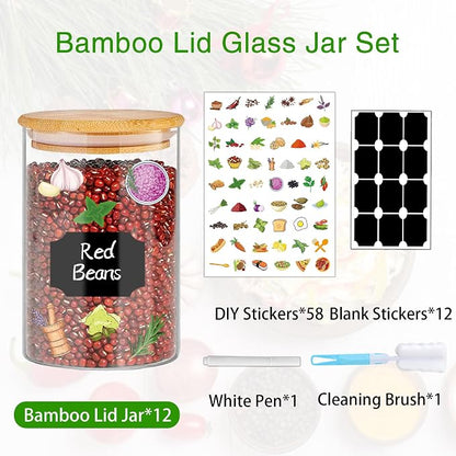 BGraceyy Glass Jars with Bamboo Lids 20 oz - Image 3