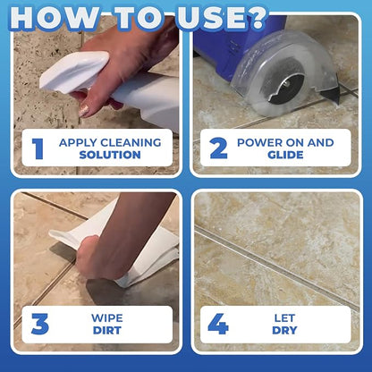 Electric Stand-Up Grout Cleaning Machine – Compact Lightweight Floor Scrubber - Image 4