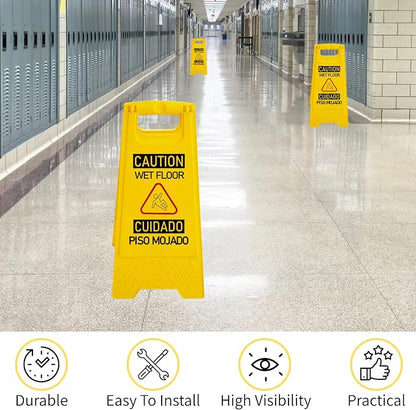 12 Pack A-Frame Caution Wet Floor Safety Signs，Foldable Double Sided Warning - Image 4