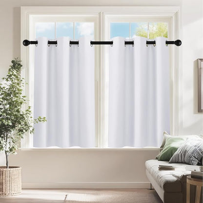 PONY DANCE Room Darkening Window Curtain Tiers, Kitchen/Bathroom/Kids Bedroom by PONYDANCE
