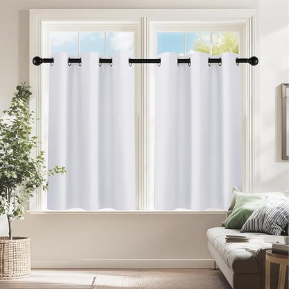 PONY DANCE Pure White Room Darkening Curtains by PONYDANCE
