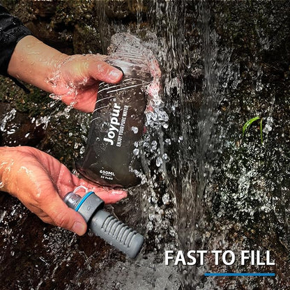 Water Filter Bottle Survival - 650/1000/2000ml Collapsible Water Bottle with NSF/FDA Certification with Filter Squeeze Water Filter Bottle Portable Water Filter Hiking Backpacking Camping