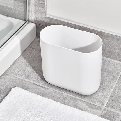 iDesign Small Oval Plastic Bathroom Trash Cans - Image 4