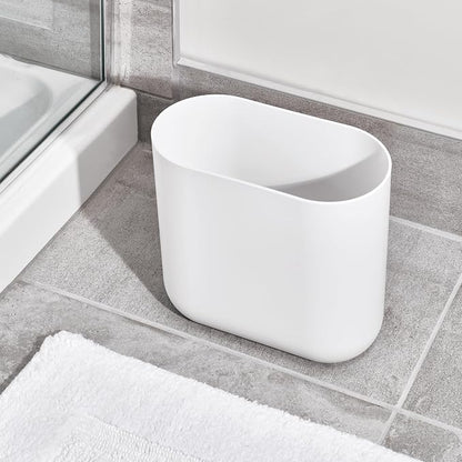 iDesign Slim Oval Plastic Waste Basket The Cade Collection, 10.56” x 5.5” x - Image 3