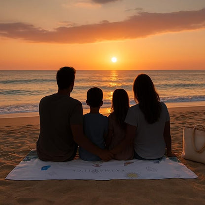 KARMA AND LUCK Dreamy Escape Beach Towel for Women & Men, Evil Eye, Hamsa Hand, Lotus, Butterfly, and Elephant Premium Designs, Cotton Beach Towels for Swimming, 61” x 28”