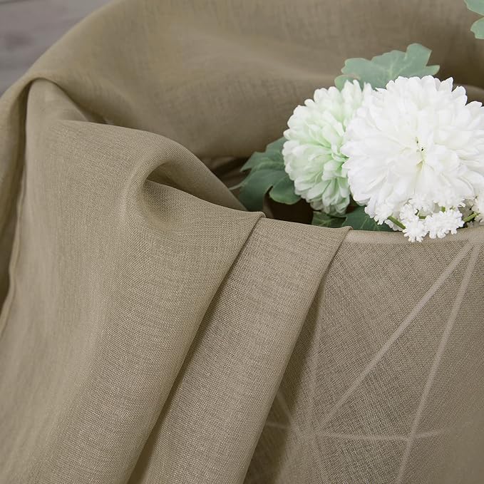 Tollpiz Short Sheer Curtain Linen Textured Living Room Curtains Sheer Light - Image 6