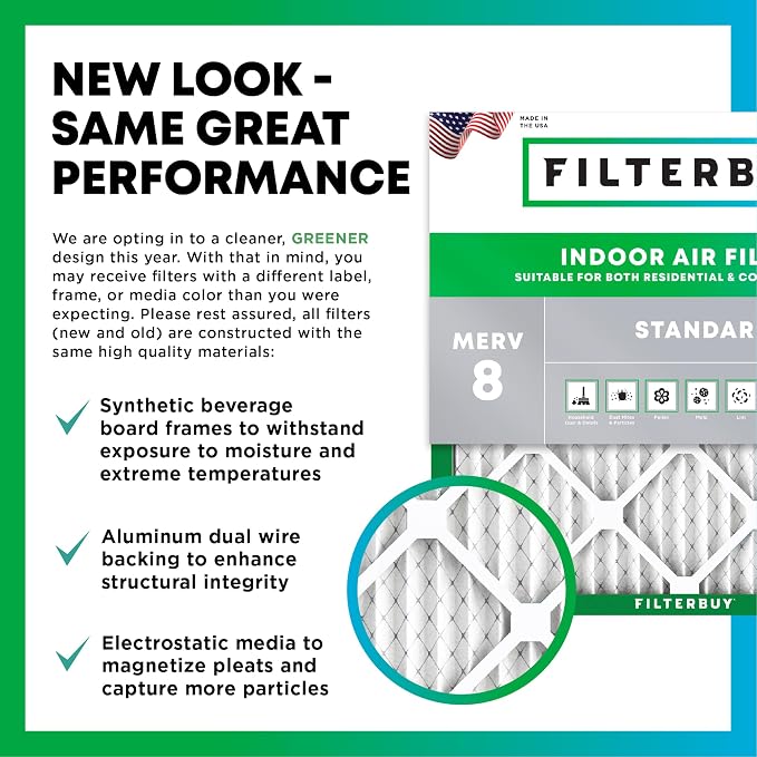 Filterbuy 25x32x1 Air Filter MERV 8 Dust Defense Replacement, Electrostatic - Image 3