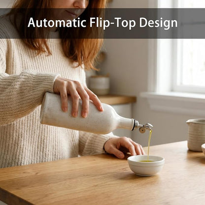 Olive Oil Dispenser Bottle for Kitchen, 23 Oz Ceramic Oil Dispenser - Image 5