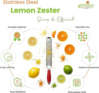 Spring Chef Stainless Steel Lemon Zester Grater - Image 2