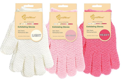 Evridwear Exfoliating Gloves for Shower, 100% Nylon Thick Soft Medium Heavy by Evridwear