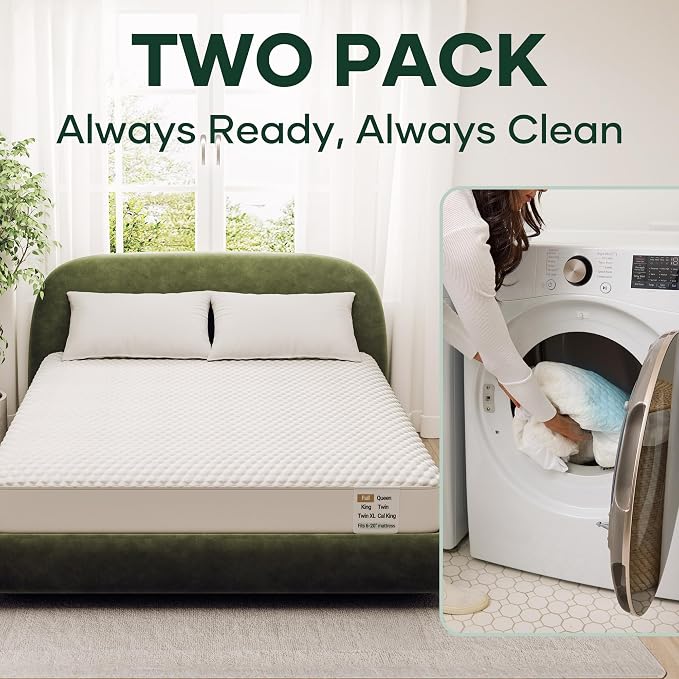 OhGeni 100% Waterproof Mattress Protector, Crib Size-2 Pack Mattress Pad - Image 4
