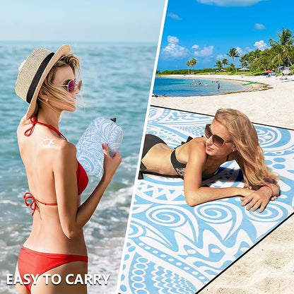 HIHOHO Beach Blanket Waterproof Sandproof Extra Large Beach Mat 79" X - Image 4
