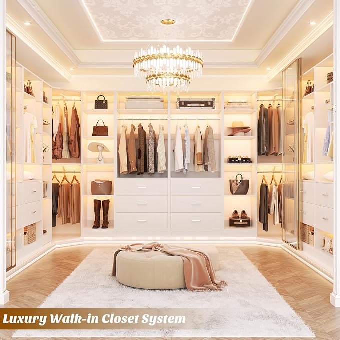 Corner Closet System with 5 Drawers, Closet Organizer System with 15+Shelvess & - Image 2