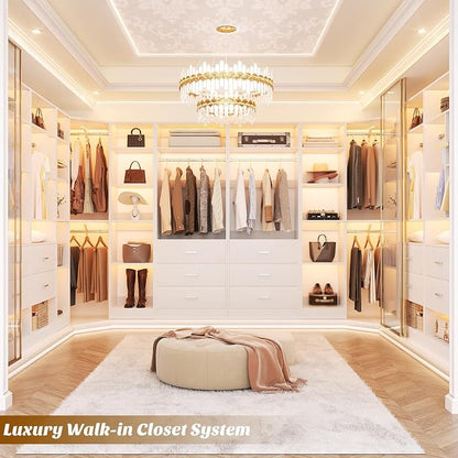 Corner Closet System with 5 Drawers, Closet Organizer System with 15+Shelvess & - Image 2