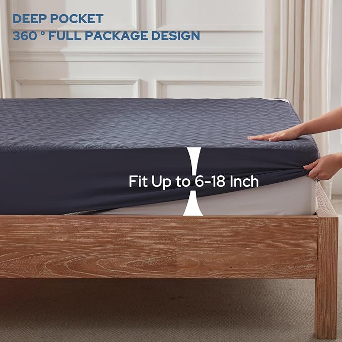 BEDLORE Waterproof Mattress Protector, Cal King Size Noiseless Mattress Pad - Image 4