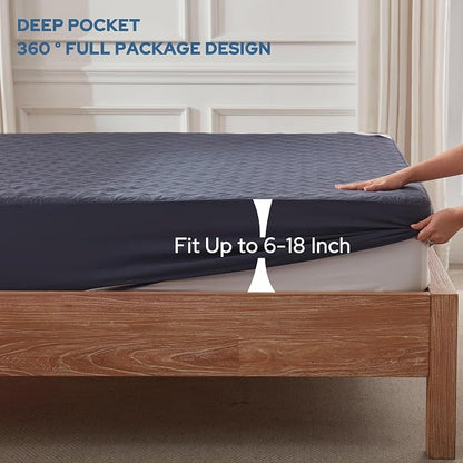BEDLORE Waterproof Mattress Protector, Cal King Size Noiseless Mattress Pad - Image 4