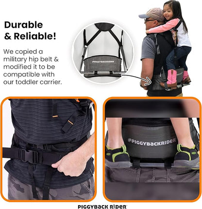 Piggyback Rider Hip Support Belt - Toddler Hiking Carrier’s Hip Belt for Backpack with Buckle Closure - Convenient Parent Support for Trekking, Parks, Events & Travel