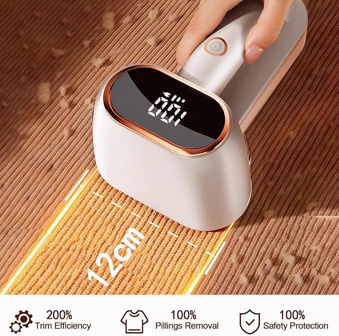 Dual-Head Fabric Shaver, Rechargeable Electric Lint Remover, 3-Speed Lint Shaver & 165ml Large Capacity Dust Box, Fuzz Remover for Wool, Coat, Couch, Furniture