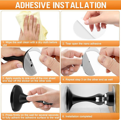 Crosize Magnetic Door Stoppers 4 Pack, Stainless Steel Door Catch - Image 9